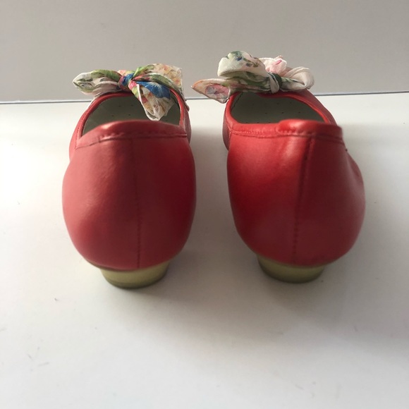 GEOX RESPIRA Red Leather Flats SZ 39 1/2 - Picture 3 of 7